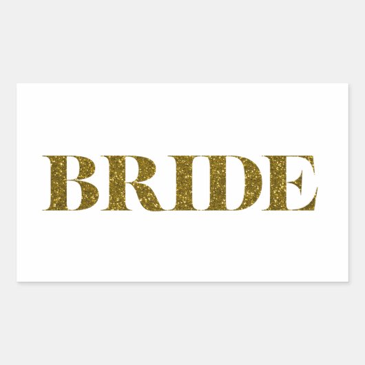 Glitter Bride Gold Rechthoekige Sticker (Voorkant)