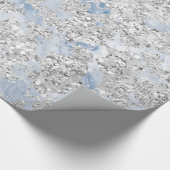 Glitter Bride Marble Gray Silver Stone Blue Cadeaupapier (Hoek)