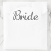 Glitter Bride Silver Ovale Sticker (Tas)