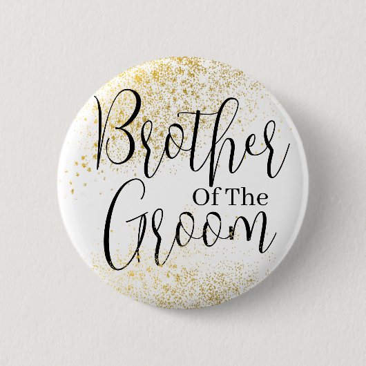 Glitter-broer van de bruinbruinbruiloft Button (Voorkant)