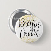 Glitter-broer van de bruinbruinbruiloft Button (Voorkant /achterkant)