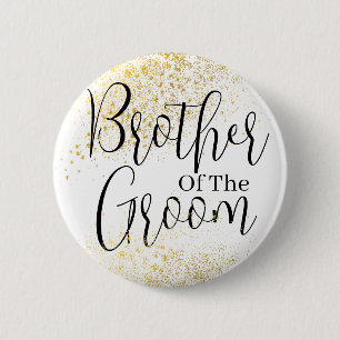 Glitter-broer van de bruinbruinbruiloft Button