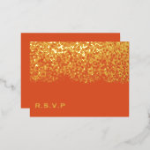 Glitter bruiloft RSVP Folie Feestdagen Briefkaart (Voorkant / Achterkant)