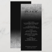 Glitter bruiloftceremonie diner menu (Voorkant / Achterkant)