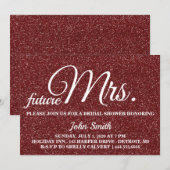 Glitter Bruiloftsfeest toekomstige mevrouw Kaart (Voorkant / Achterkant)