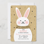 Glitter Bunny Uitnodiging (Voorkant)