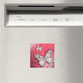 "Glitter Butterflies" (roze) van Cheryl Daniels Magneet (Insitu (Vaatwasser))