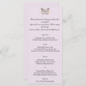 Glitter Butterfly op Lavendel Wedding Menu (Voorkant / Achterkant)