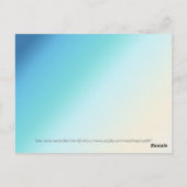 Glitter Butterfly Table Nummer Briefkaart Blauw (Achterkant)