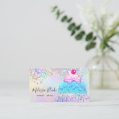 glitter cake logo faux pastel glitter  visitekaartje (Staand voorkant)
