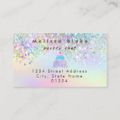 glitter cake logo faux pastel glitter  visitekaartje (Achterkant)