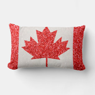 Glitter Canada vlag rechthoek accent kussen