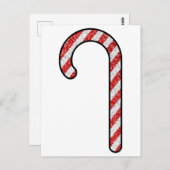 Glitter Candy Cane Briefkaart (Voorkant / Achterkant)