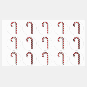 Glitter Candy Cane Labels