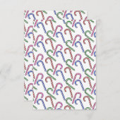 Glitter Candy Cane Patroon Bedankkaart (Voorkant / Achterkant)