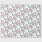 Glitter Candy Cane Patroon Cadeaupapier (Vlak)