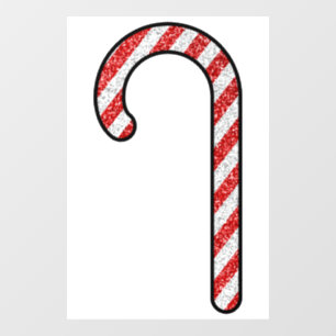 Glitter Candy Cane Raamsticker