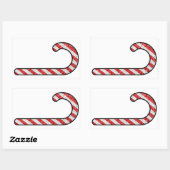 Glitter Candy Cane Rechthoekige Sticker (Vel)