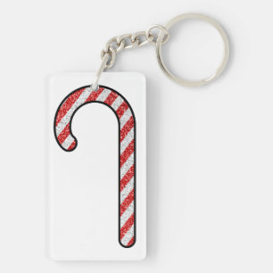 Glitter Candy Cane Sleutelhanger