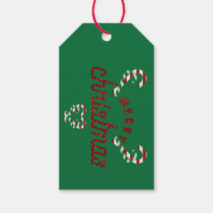 Glitter Candy Canes Cadeaulabel