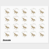 Glitter Carousel Horse Ronde Sticker (Vel)