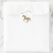Glitter Carousel Horse Ronde Sticker (Tas)