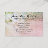 *~* Glitter Celestial Floral Waterverf Turquoise Visitekaartje (Achterkant)