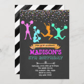 Glitter cheerleader feest uitnodiging (Voorkant / Achterkant)