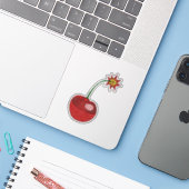 Glitter Cherry Bomb Custom-Cut Vinyl Stickers (Ordinateur portable avec iPhone)