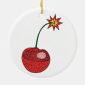 Glitter Cherry Bomb Keramisch Ornament (Achterkant)