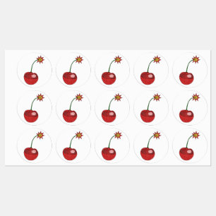 Glitter Cherry Bomb Labels