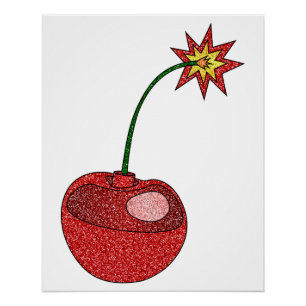 Glitter Cherry Bomb Perfect Poster