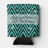 Glitter Chevron Bling | BLAUWGROEN Blikjeskoeler (Achterkant)