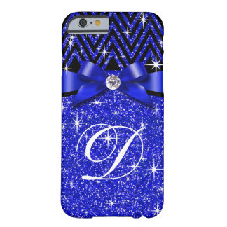 Glitter Chevron Bling Diamond Monogram | saffier Barely There iPhone 6 Hoesje