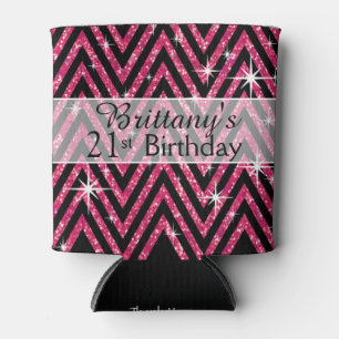 Glitter Chevron Bling fuchsia Blikjeskoeler