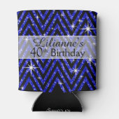 Glitter Chevron Bling | saffier Blikjeskoeler (Achterkant)