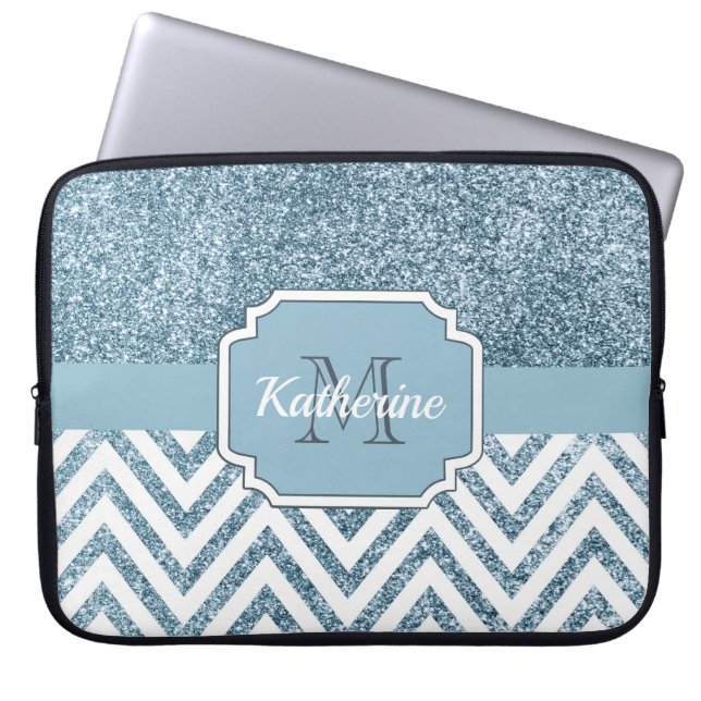 Glitter Chevron Laptop Sleeve (Voorkant)