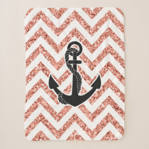 Glitter Chevrons Sherpa Deken