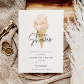 Glitter Chic Waterverf Ice Cream Baby shower Kaart