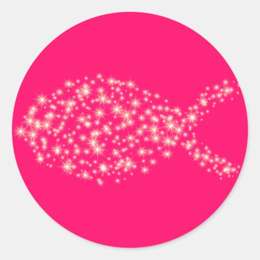 Glitter Christelijk vissymbool Ronde Sticker (Voorkant)