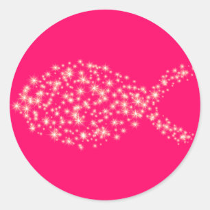Glitter Christelijk vissymbool Ronde Sticker