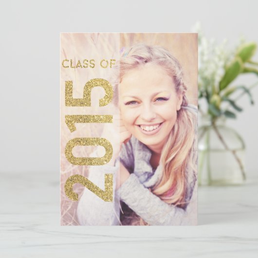 Glitter Class of Afstuderen Announcement 2015 Kaart (Staand voorkant)