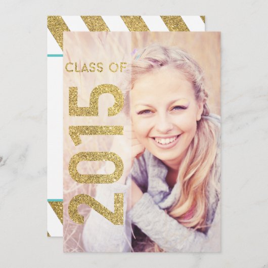 Glitter Class of Afstuderen Announcement 2015 Kaart (Voorkant / Achterkant)