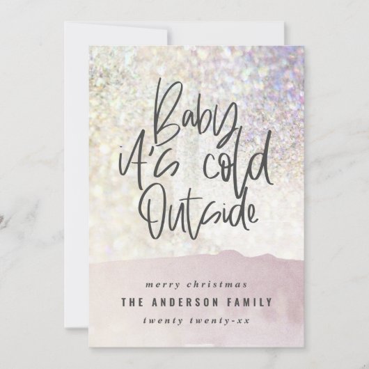 Glitter classter baby is koud buiten Kerstmis (Voorkant)