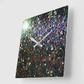 Glitter comet & sterren vierkante klok (Hoek)