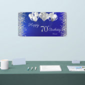Glitter Confetti Balloons Navy Blue 70e Verjaardag Spandoek (Beurs)
