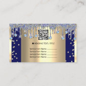 Glitter Confetti Blue Navy Drivers omhuld Visitekaartje (Achterkant)