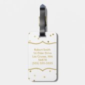 Glitter Confetti Dot Pol Monogram Bagagelabel (Achterkant verticaal)