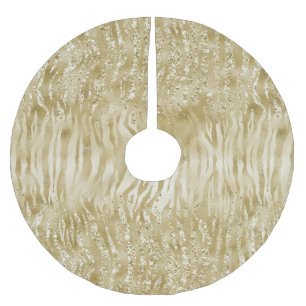 Glitter Confetti Glitzy Zebra Afdrukken Kerstboom Rok