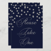 Glitter confetti navy Silver, neem één teken (Voorkant / Achterkant)